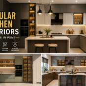 Best modular kitchen interiors near me in Pune featuring modern kitchen designs, smart storage solutions, premium finishes, and stylish modular layouts.